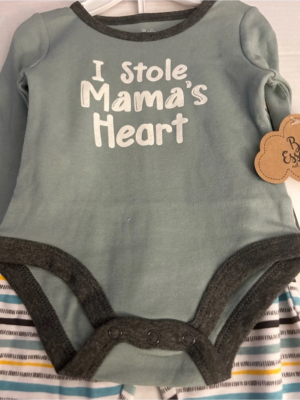NWT Baby Essentials Four-Piece Outfit Set with lovey 9M